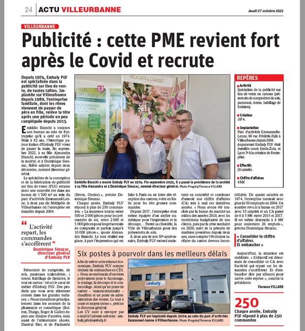 Le Progrès parle de nous !